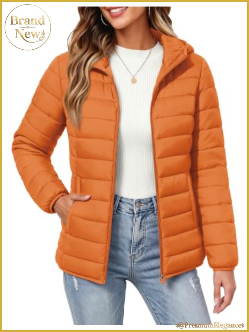 Quilted Lightweight Packable Puffer Jacket with Hood Water Resistant